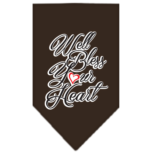Well Bless Your Heart Screen Print Bandana Brown Large